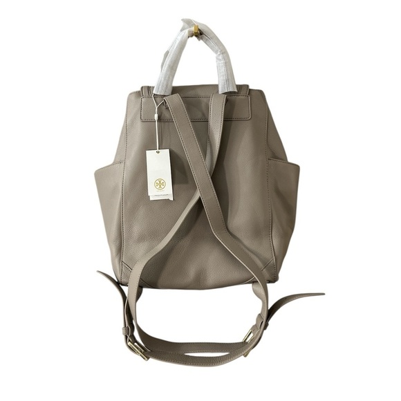 Tory Burch Landon Flap Backpack French Gray Pebbled Leather NWT - Style 31387 main image 8